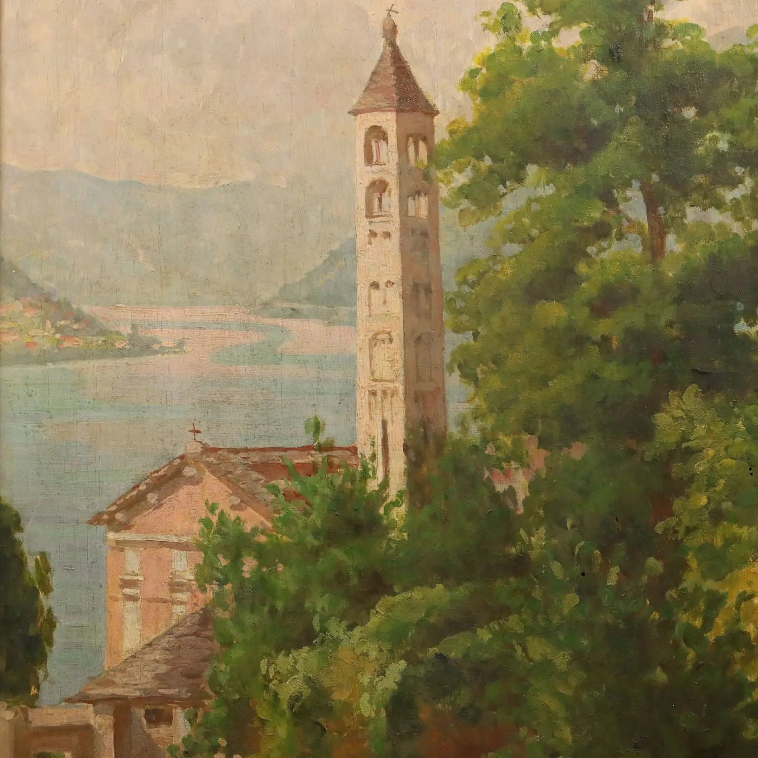Modern Painting Signed Giuseppe Viviani Santa Margherita Molina '900 - Saint Margaret Molina | Art | 20th Century