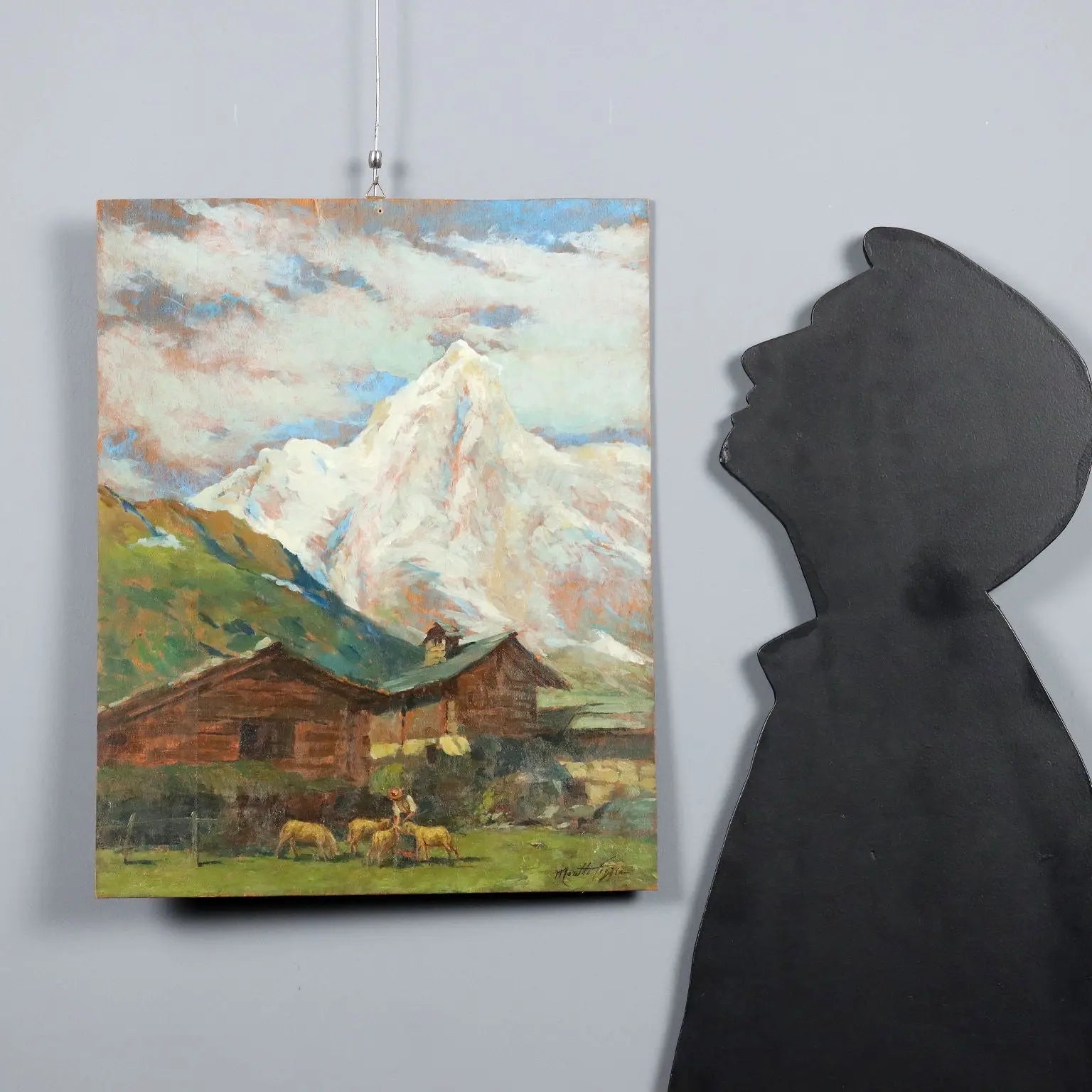 Modern Painting Signed Mario Moretti Foggia Oil on Hardboard '900 - Mountain Landscape | Art | 20th Century