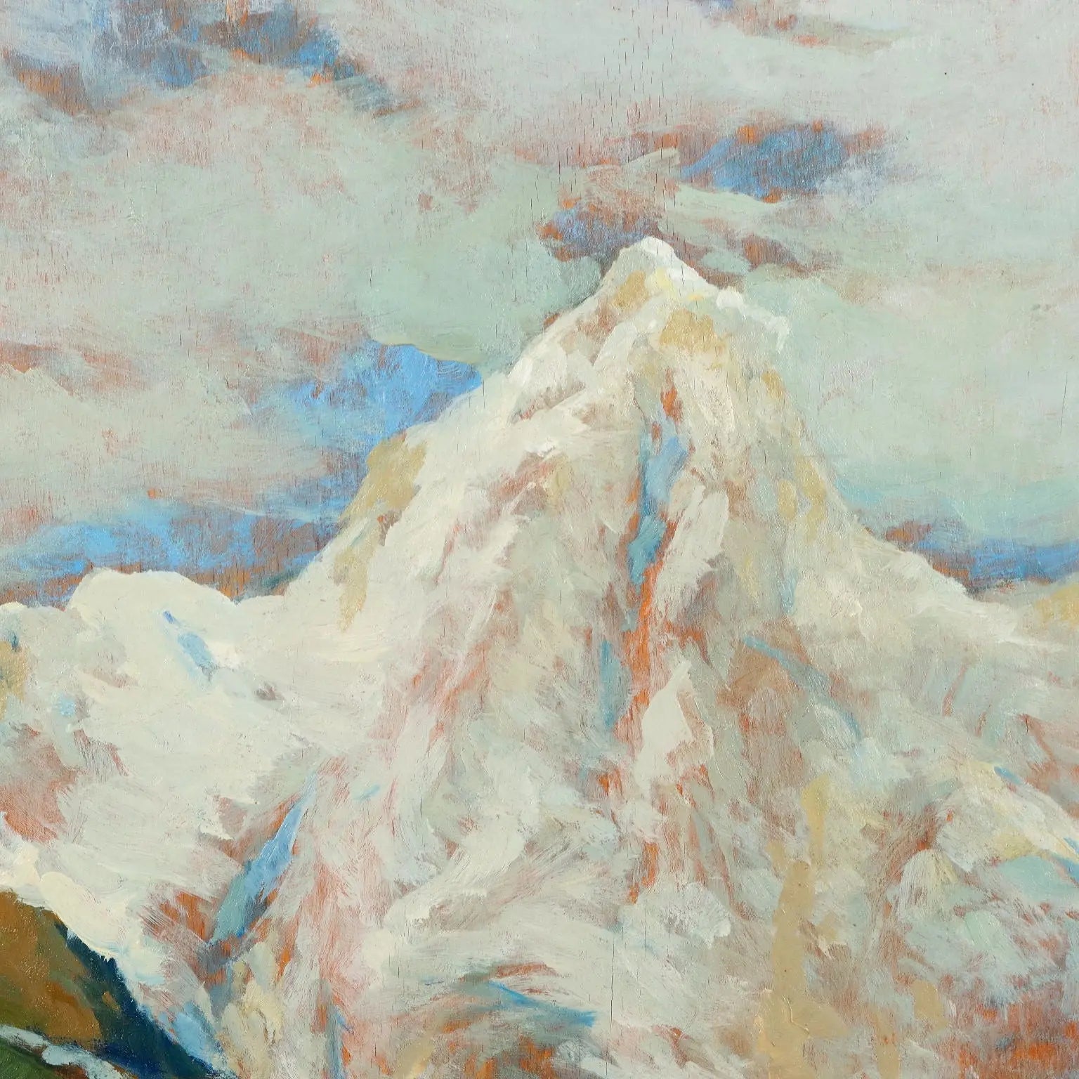 Modern Painting Signed Mario Moretti Foggia Oil on Hardboard '900 - Mountain Landscape | Art | 20th Century