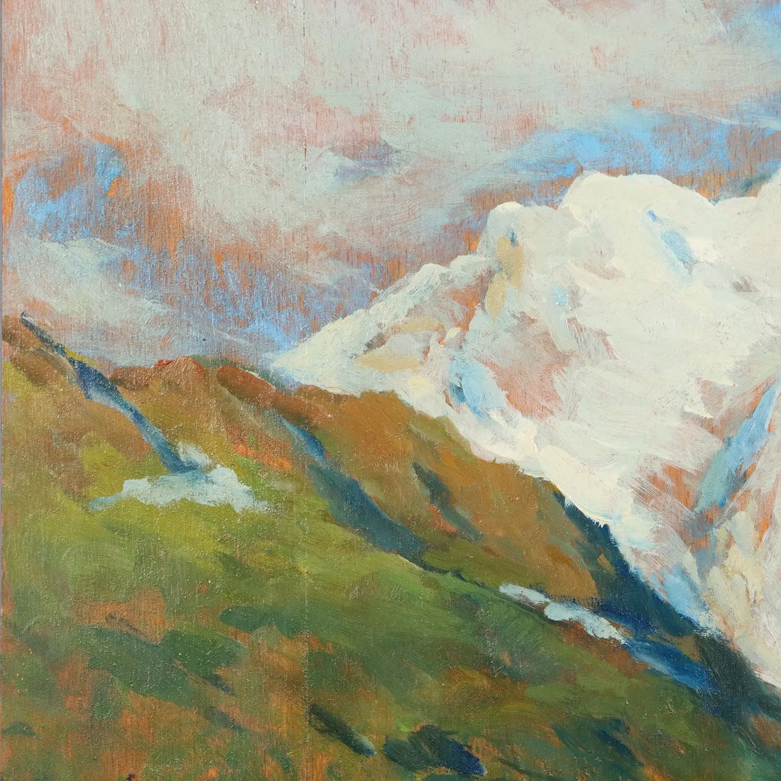 Modern Painting Signed Mario Moretti Foggia Oil on Hardboard '900 - Mountain Landscape | Art | 20th Century