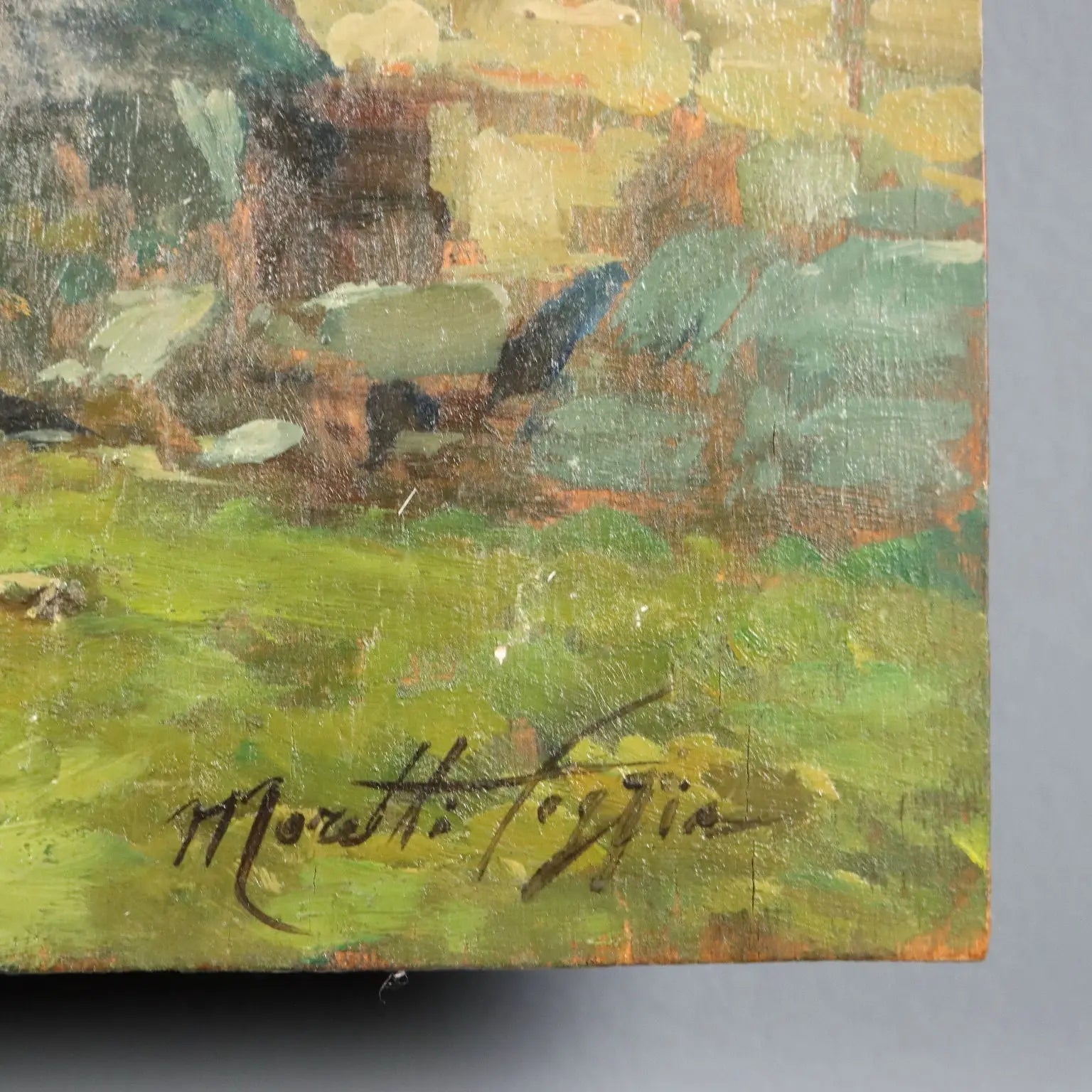 Modern Painting Signed Mario Moretti Foggia Oil on Hardboard '900 - Mountain Landscape | Art | 20th Century