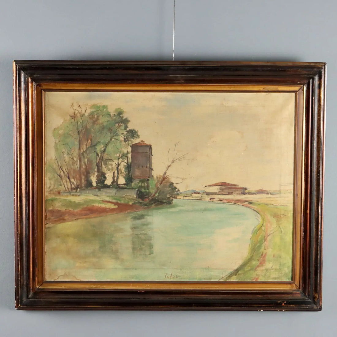 Modern Painting Signed Fioravante Seibezzi Padua the Bacchiglione 1942 - Padova, il Bacchiglione, 1942 | Art | 20th Century
