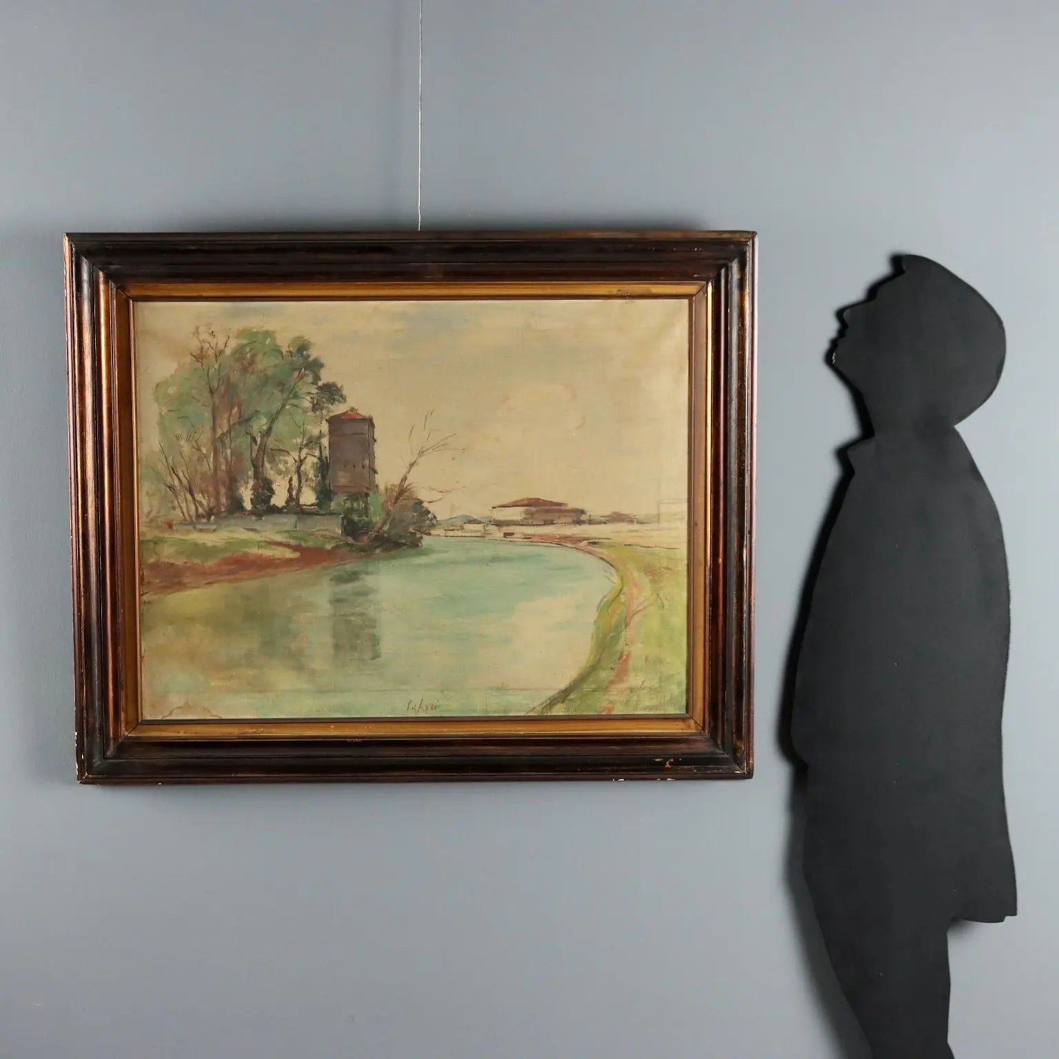Modern Painting Signed Fioravante Seibezzi Padua the Bacchiglione 1942 - Padova, il Bacchiglione, 1942 | Art | 20th Century