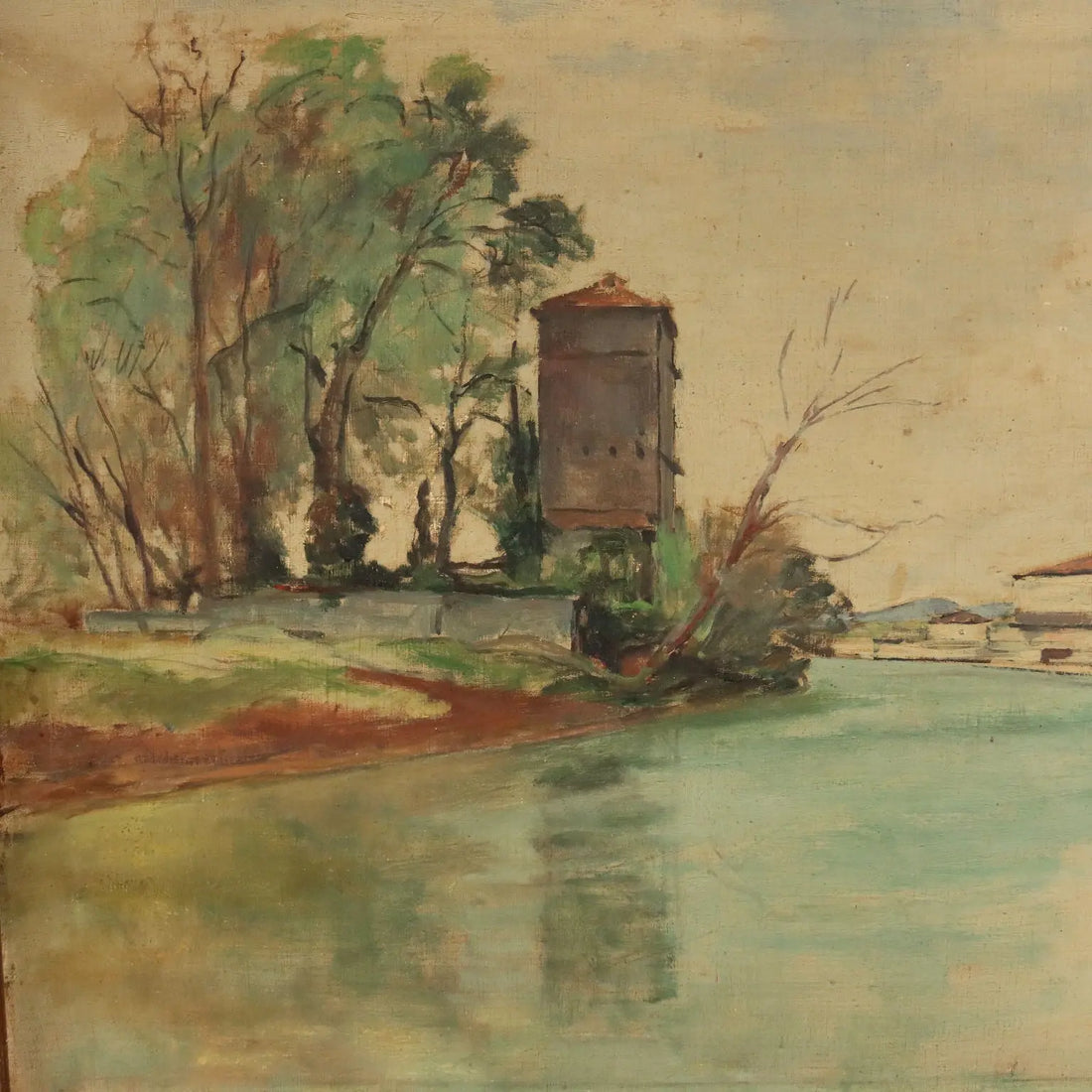 Modern Painting Signed Fioravante Seibezzi Padua the Bacchiglione 1942 - Padova, il Bacchiglione, 1942 | Art | 20th Century