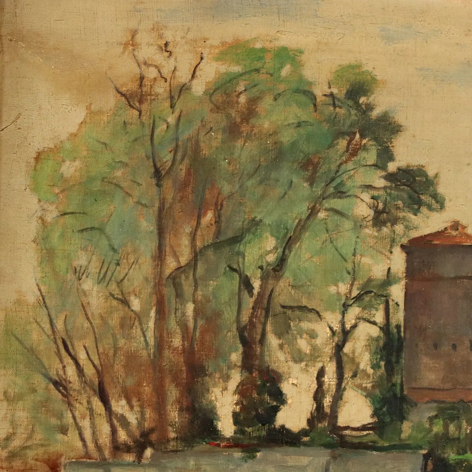Modern Painting Signed Fioravante Seibezzi Padua the Bacchiglione 1942 - Padova, il Bacchiglione, 1942 | Art | 20th Century