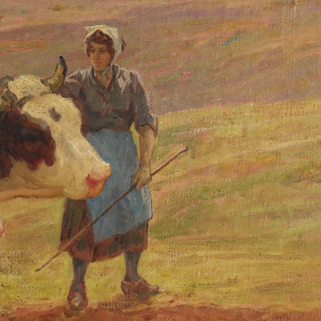 Antique Painting Signed Clovis Terraire Ploughing in Bugey '900 - Ploughing in Bugey | Art | 20th Century
