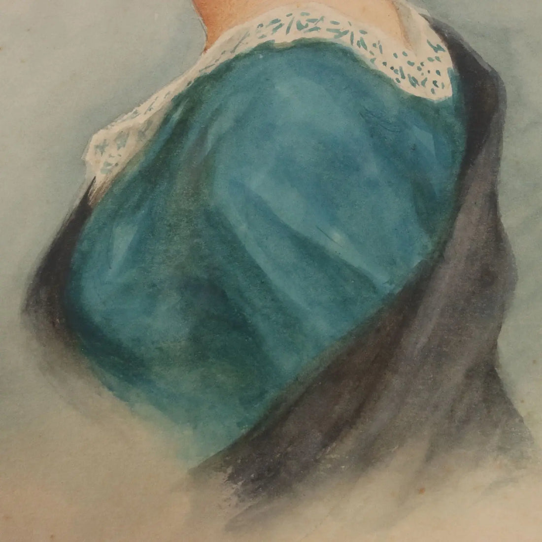 Modern Painting Female Portrait Signed V. Migliaro Watercolor 800 - Female Portrait | Art | 20th Century