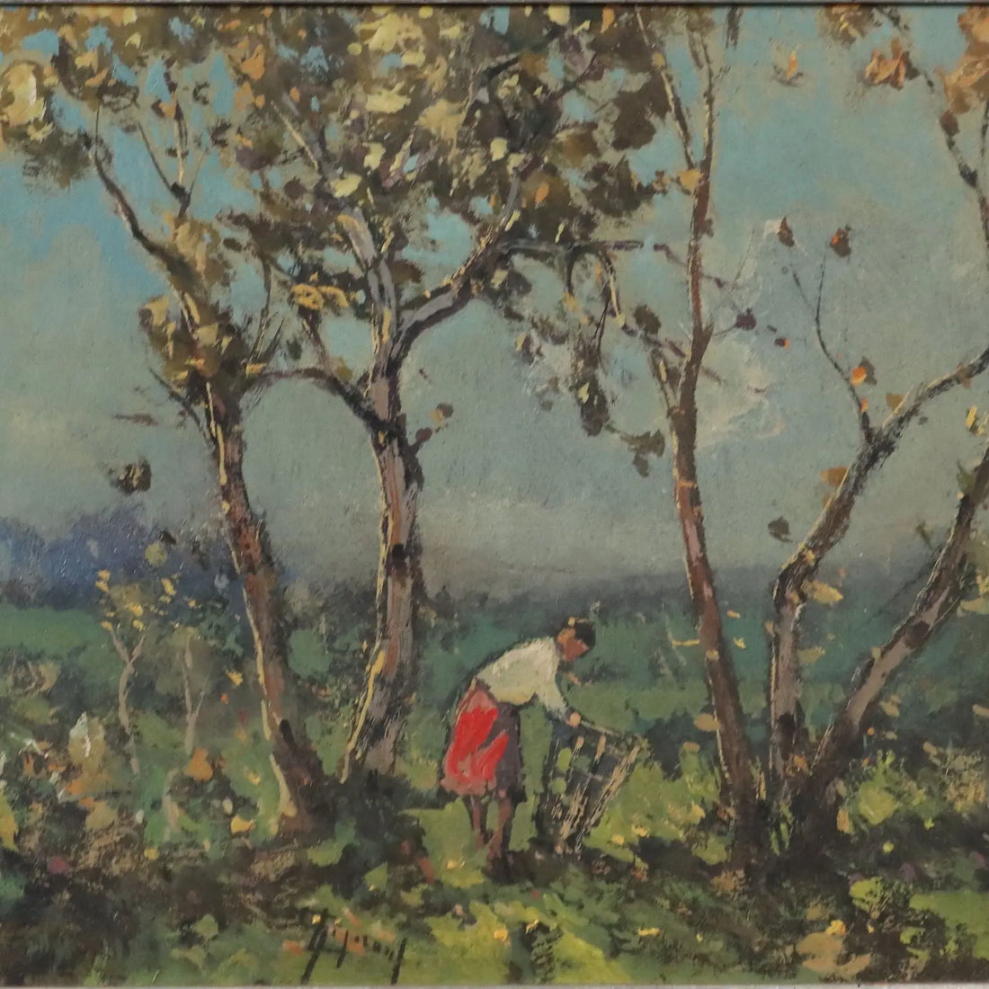 Modern Painting Signed Lorenzo Gignous Peasant at Work '900 - Peasant at Work | Art | 20th Century