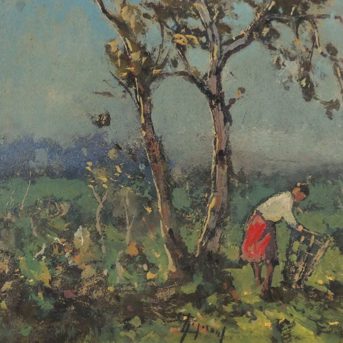 Modern Painting Signed Lorenzo Gignous Peasant at Work '900 - Peasant at Work | Art | 20th Century