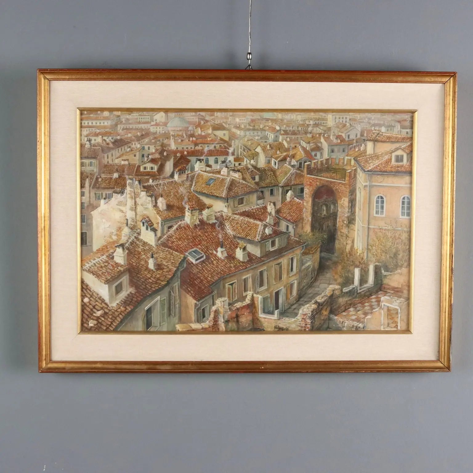 Modern Painting Signed Aldo Bressanuti City View XX Century - City View | Art | 20th Century