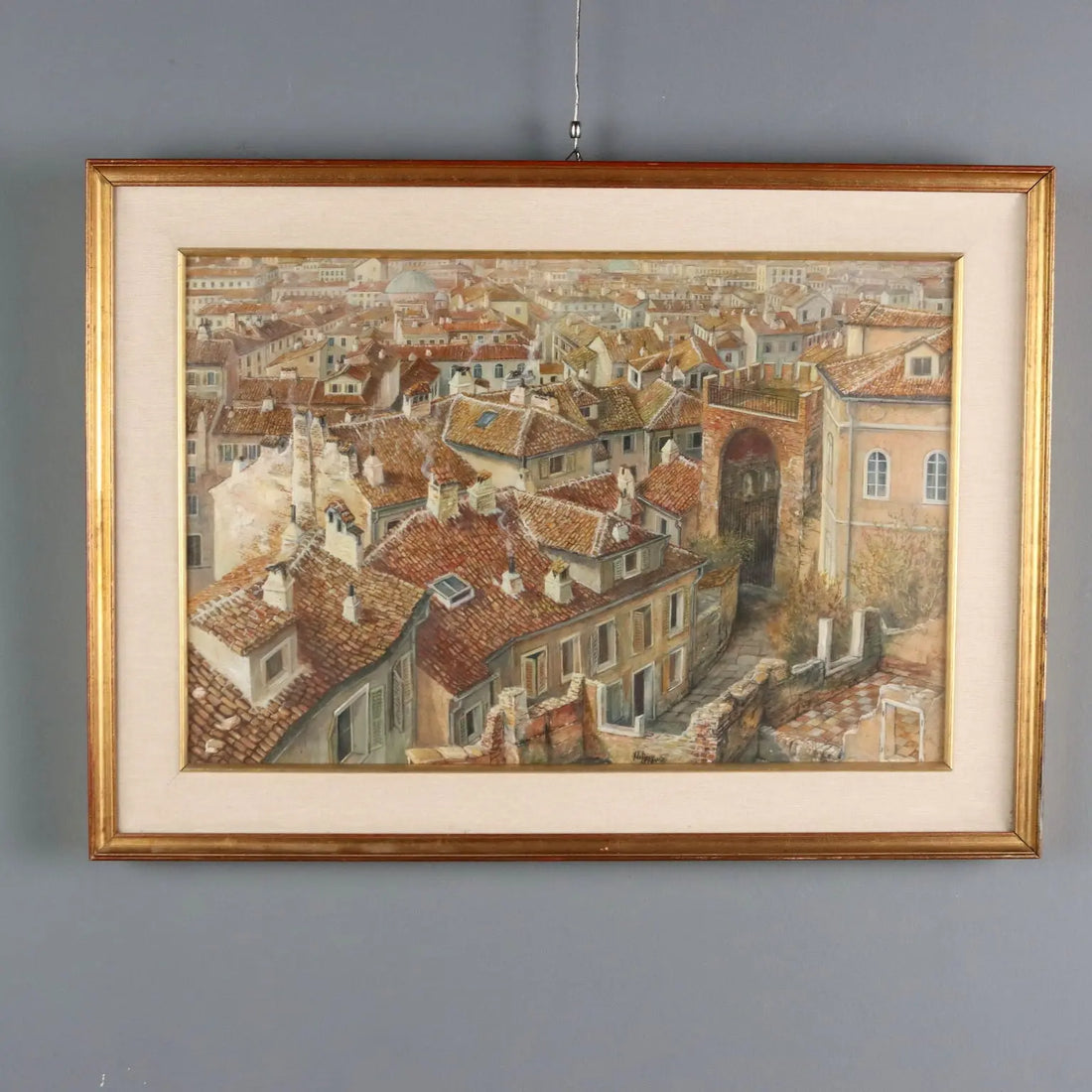 Modern Painting Signed Aldo Bressanuti City View XX Century - City View | Art | 20th Century