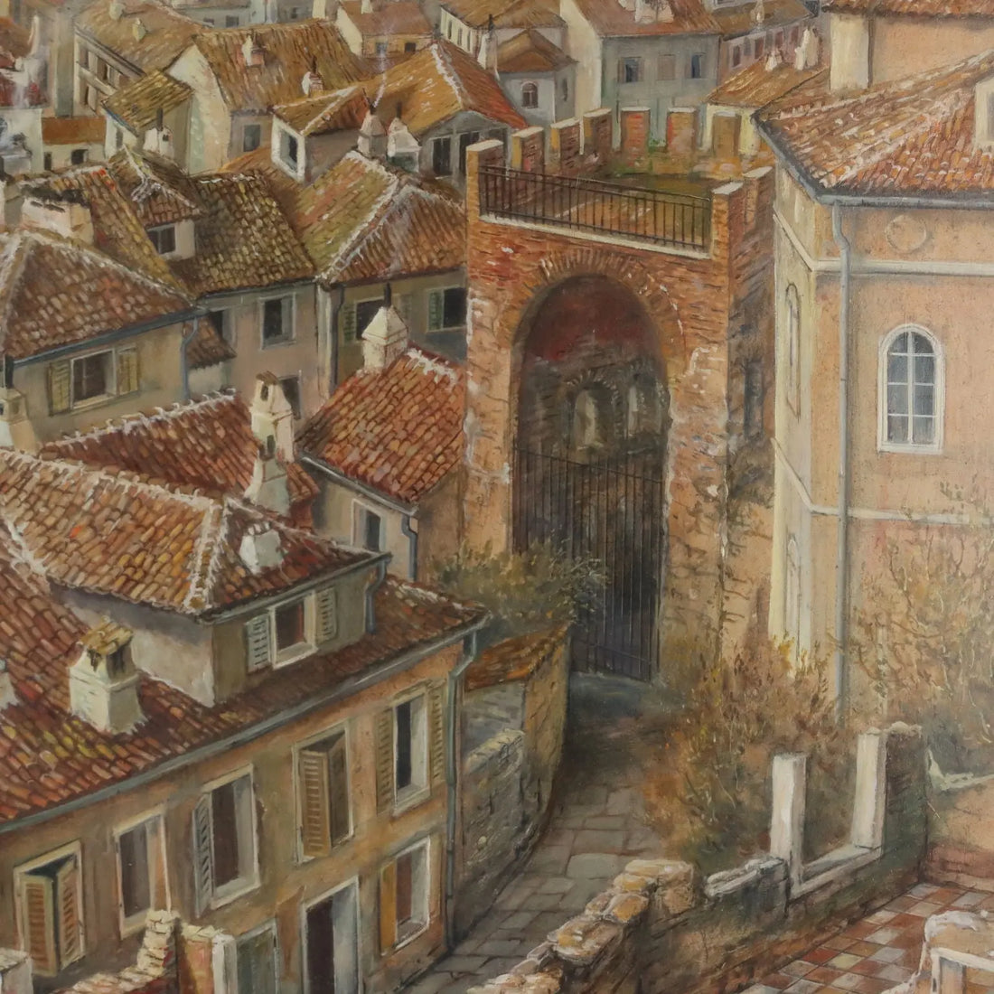 Modern Painting Signed Aldo Bressanuti City View XX Century - City View | Art | 20th Century