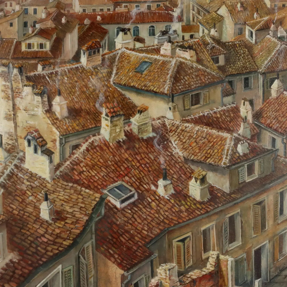 Modern Painting Signed Aldo Bressanuti City View XX Century - City View | Art | 20th Century