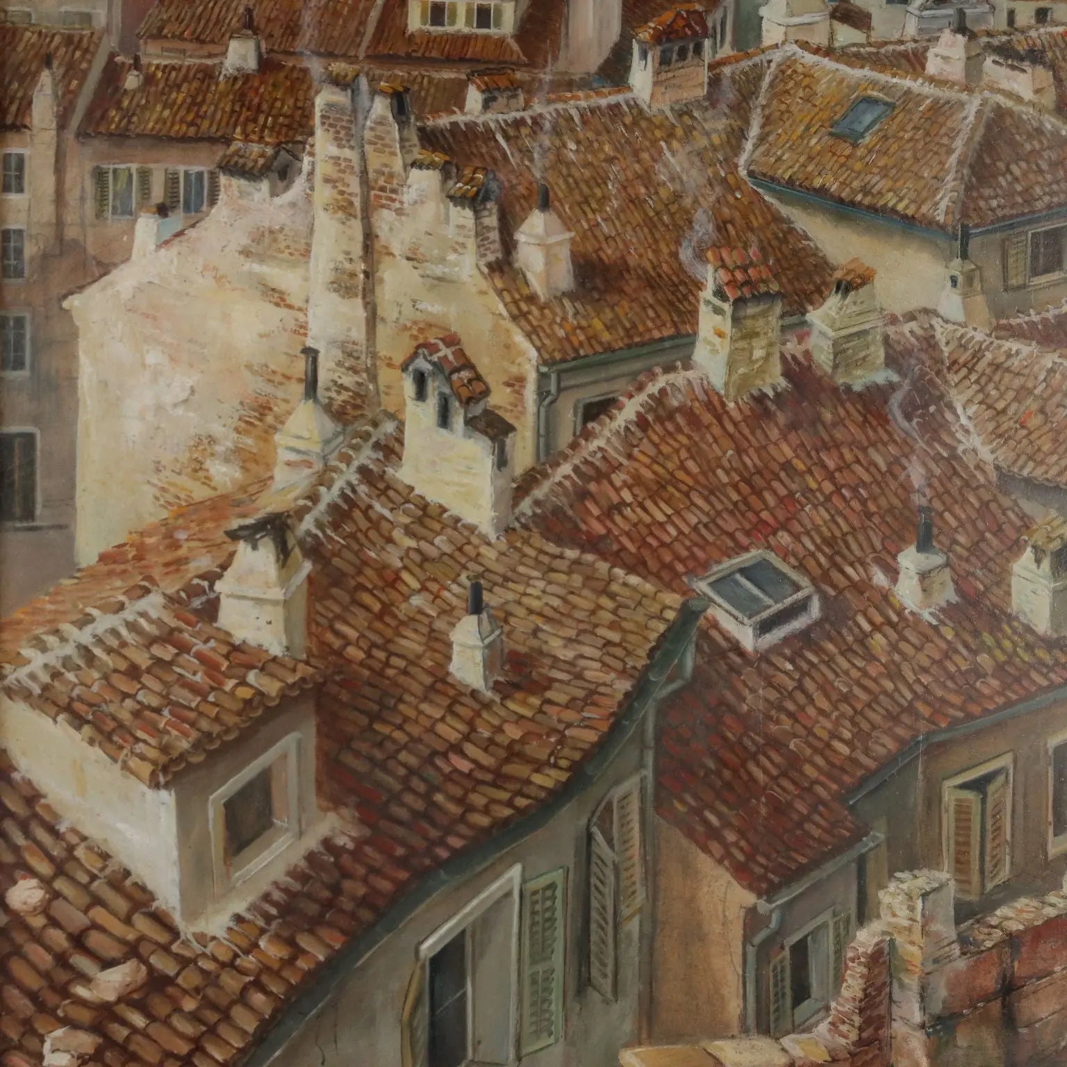 Modern Painting Signed Aldo Bressanuti City View XX Century - City View | Art | 20th Century