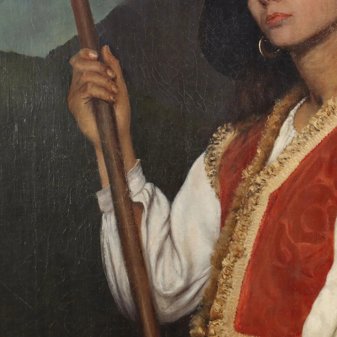 Modern Painting Signed Domenico Pesenti Oil on Canvas XIX Century - The Shepherdess | Art | 20th Century