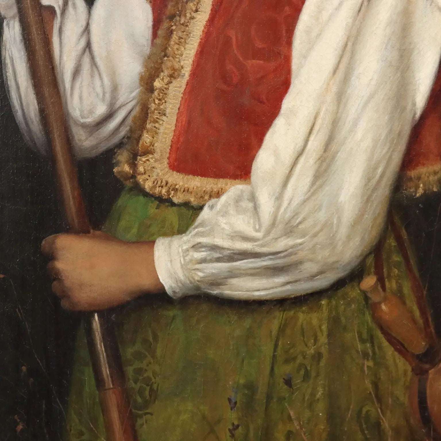 Modern Painting Signed Domenico Pesenti Oil on Canvas XIX Century - The Shepherdess | Art | 20th Century