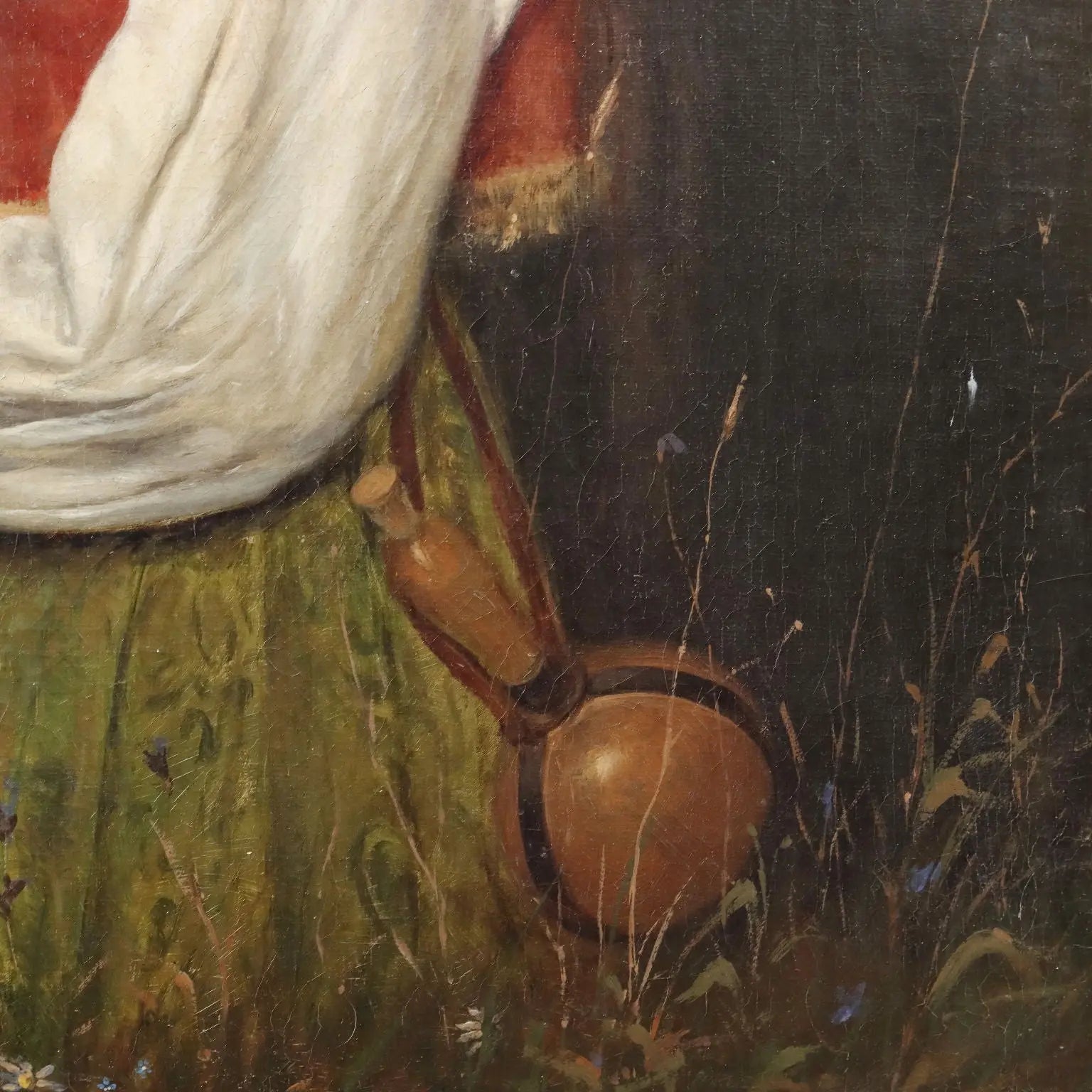 Modern Painting Signed Domenico Pesenti Oil on Canvas XIX Century - The Shepherdess | Art | 20th Century