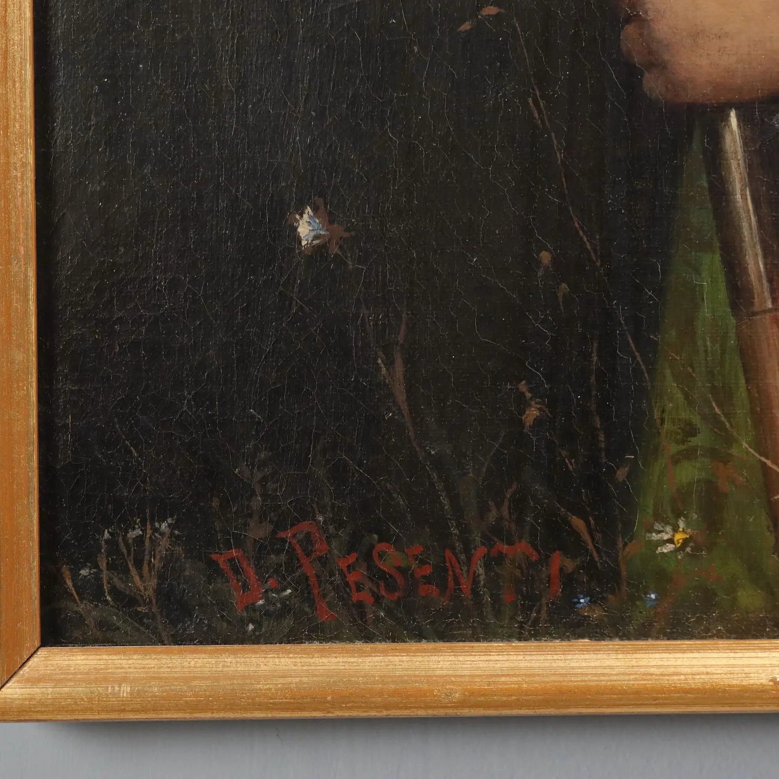 Modern Painting Signed Domenico Pesenti Oil on Canvas XIX Century - The Shepherdess | Art | 20th Century