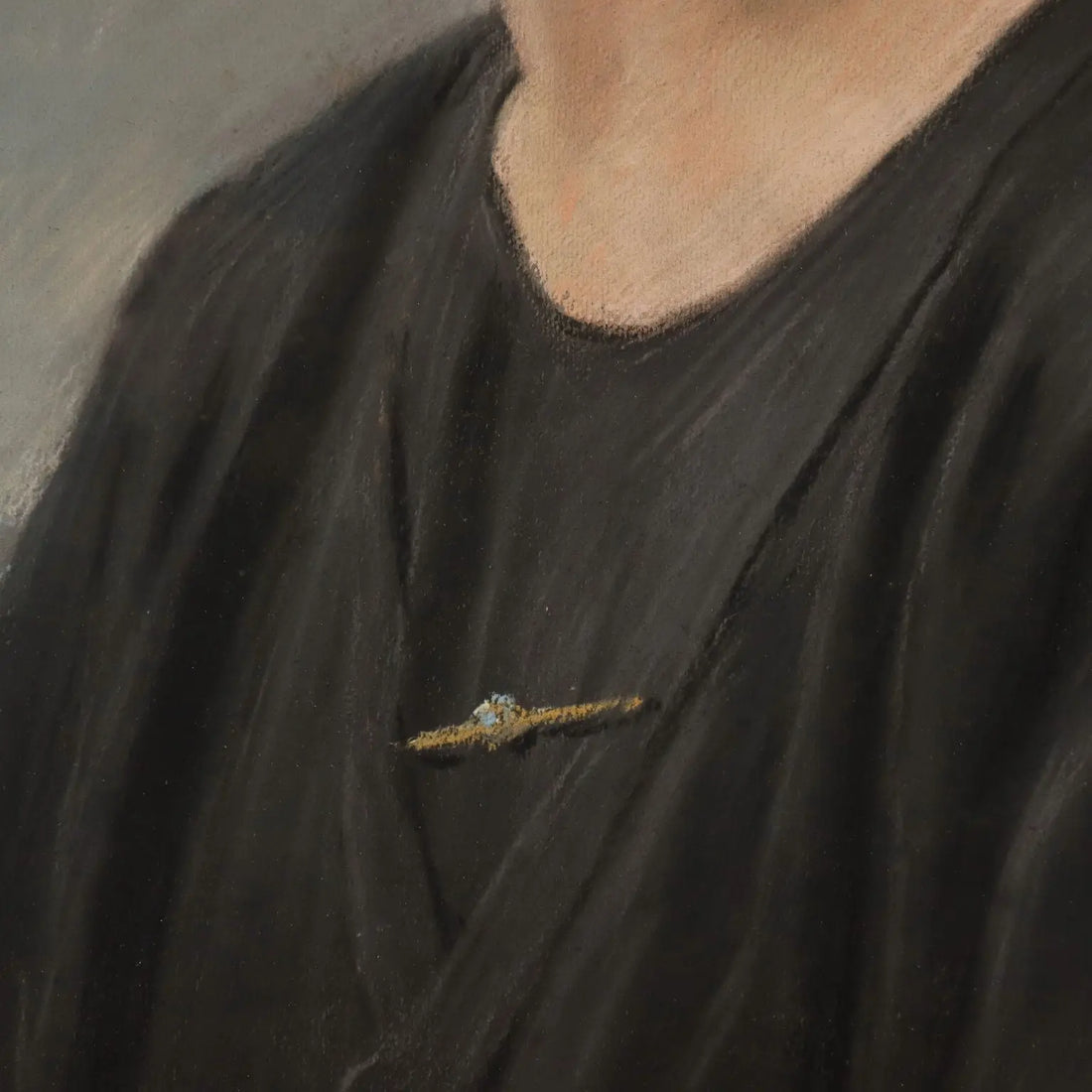 Modern Painting Signed Piero Galanti Crayons on Cardboard '900 - Portrait of a Lady | Art | 20th Century