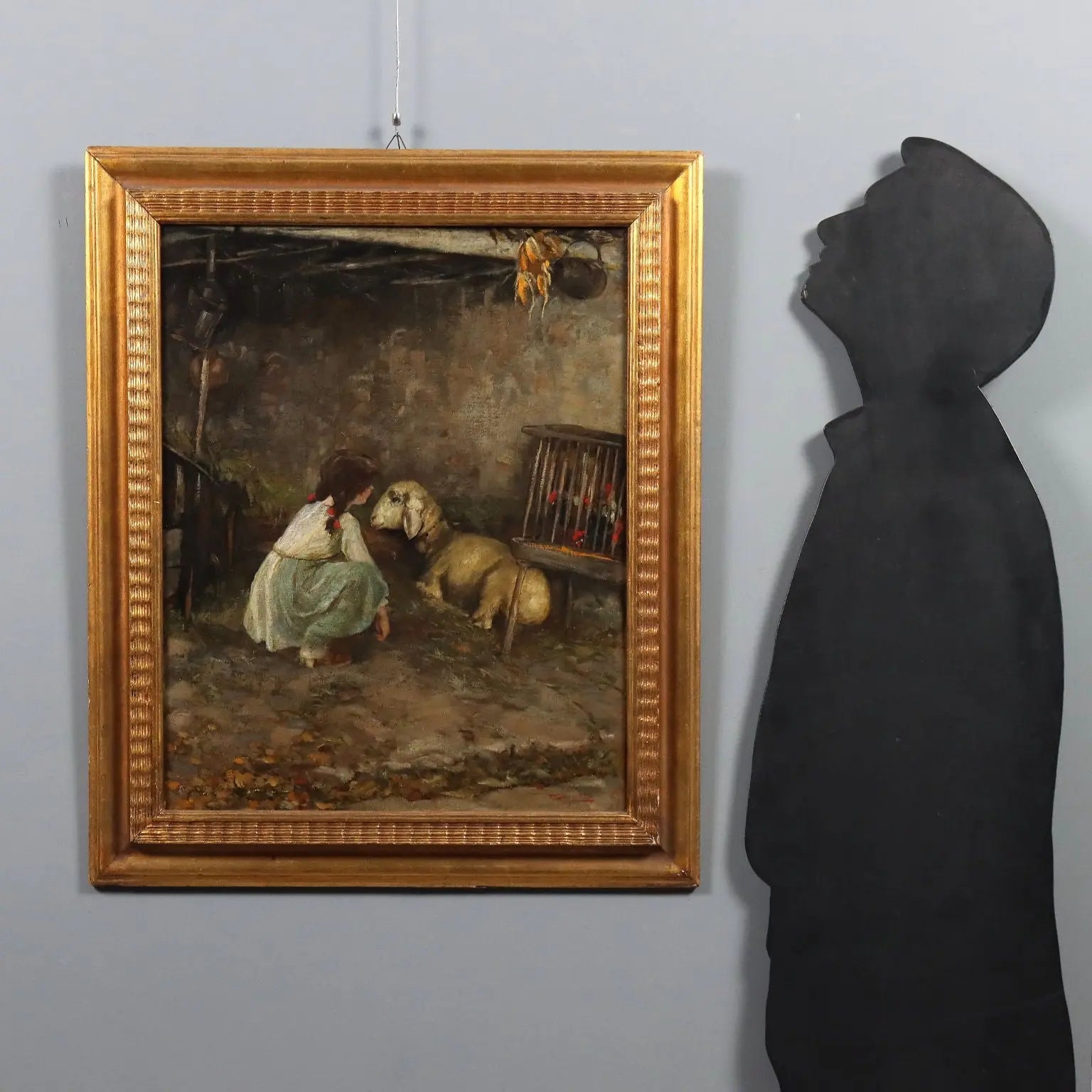 Modern Painting Signed Cesare Laurenti The Little Girl and the Sheep - The Little Girl and the Sheep | Art | 20th Century
