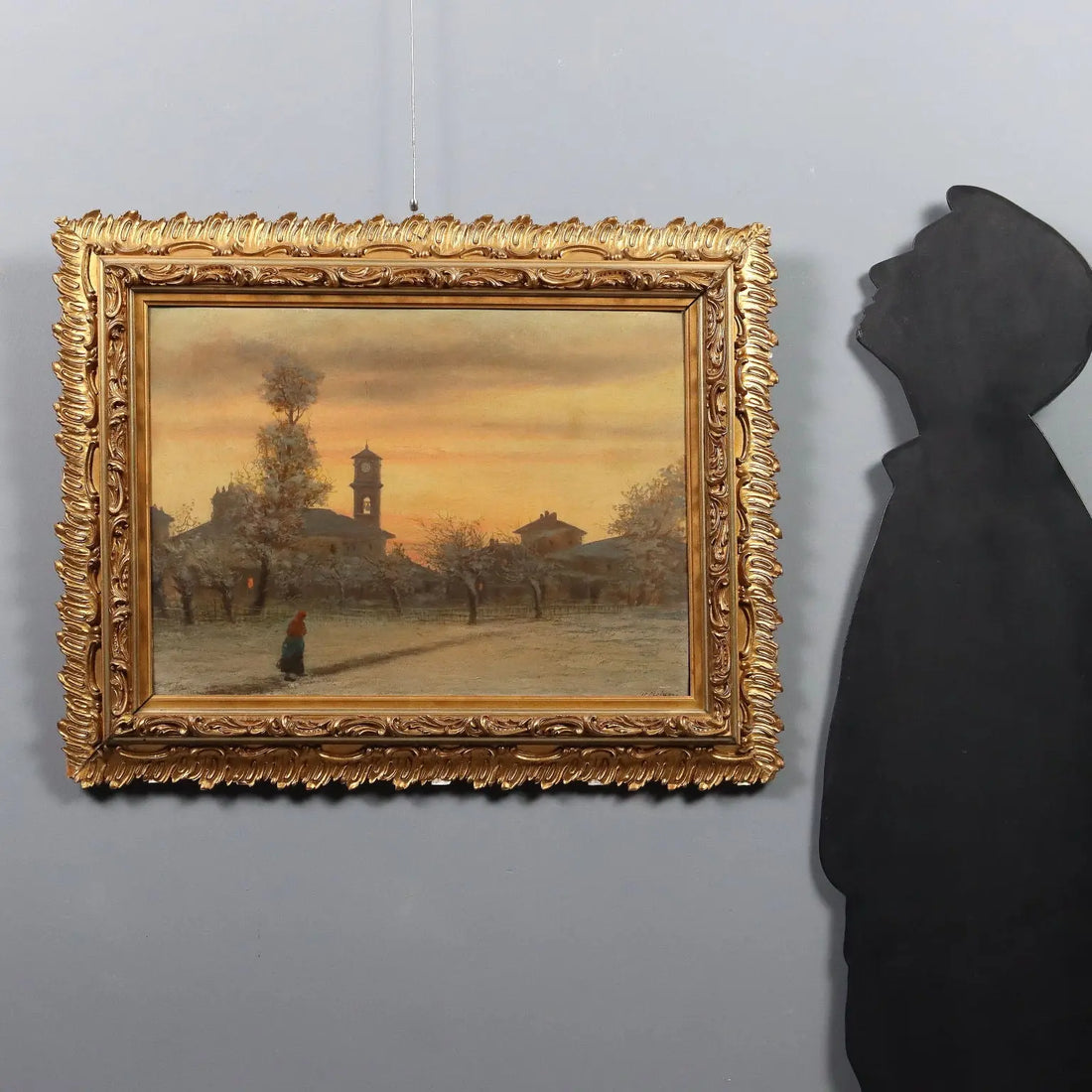 Modern Painting Signed Ugo Gheduzzi View of the Village XX Century - View of the Village at Sunset | Art | 20th Century