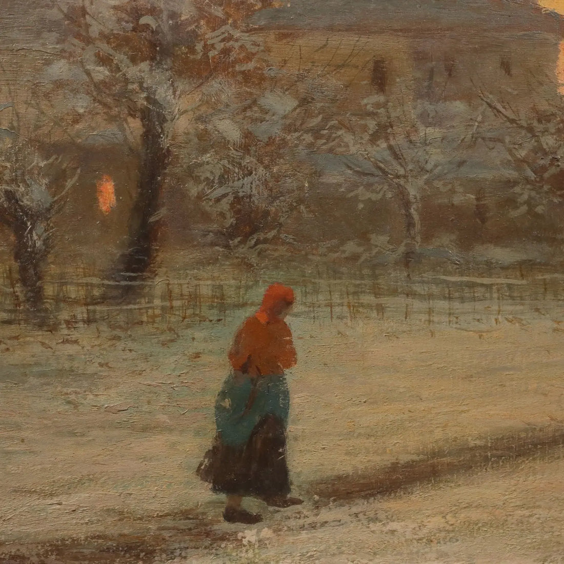Modern Painting Signed Ugo Gheduzzi View of the Village XX Century - View of the Village at Sunset | Art | 20th Century