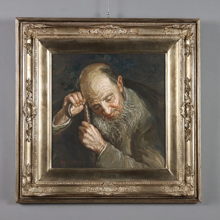 Modern Painting Signed Alfonso Grassi Oil on Canvas XX Century - Tired | Art | 20th Century