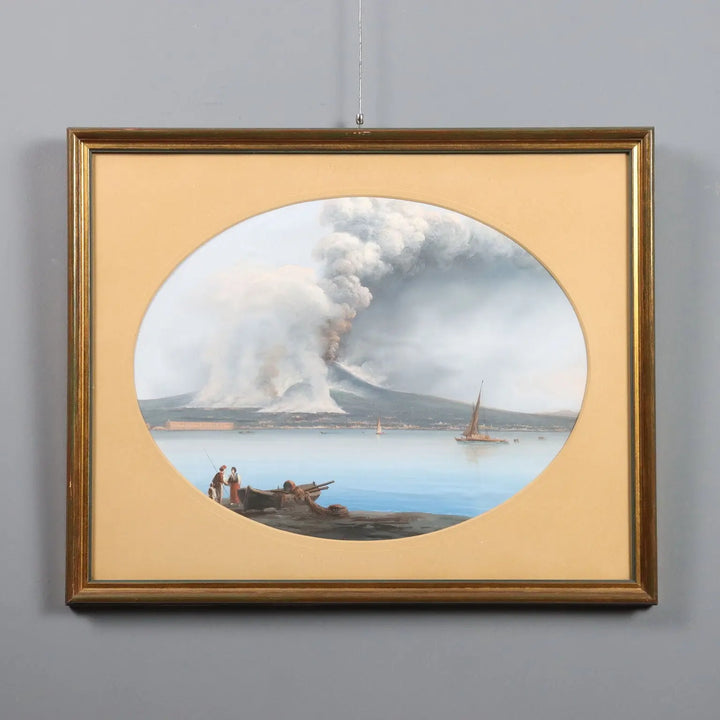 Modern Painting View from the Vesuvius Gouache on Cardboard '900 | Art | 20th Century