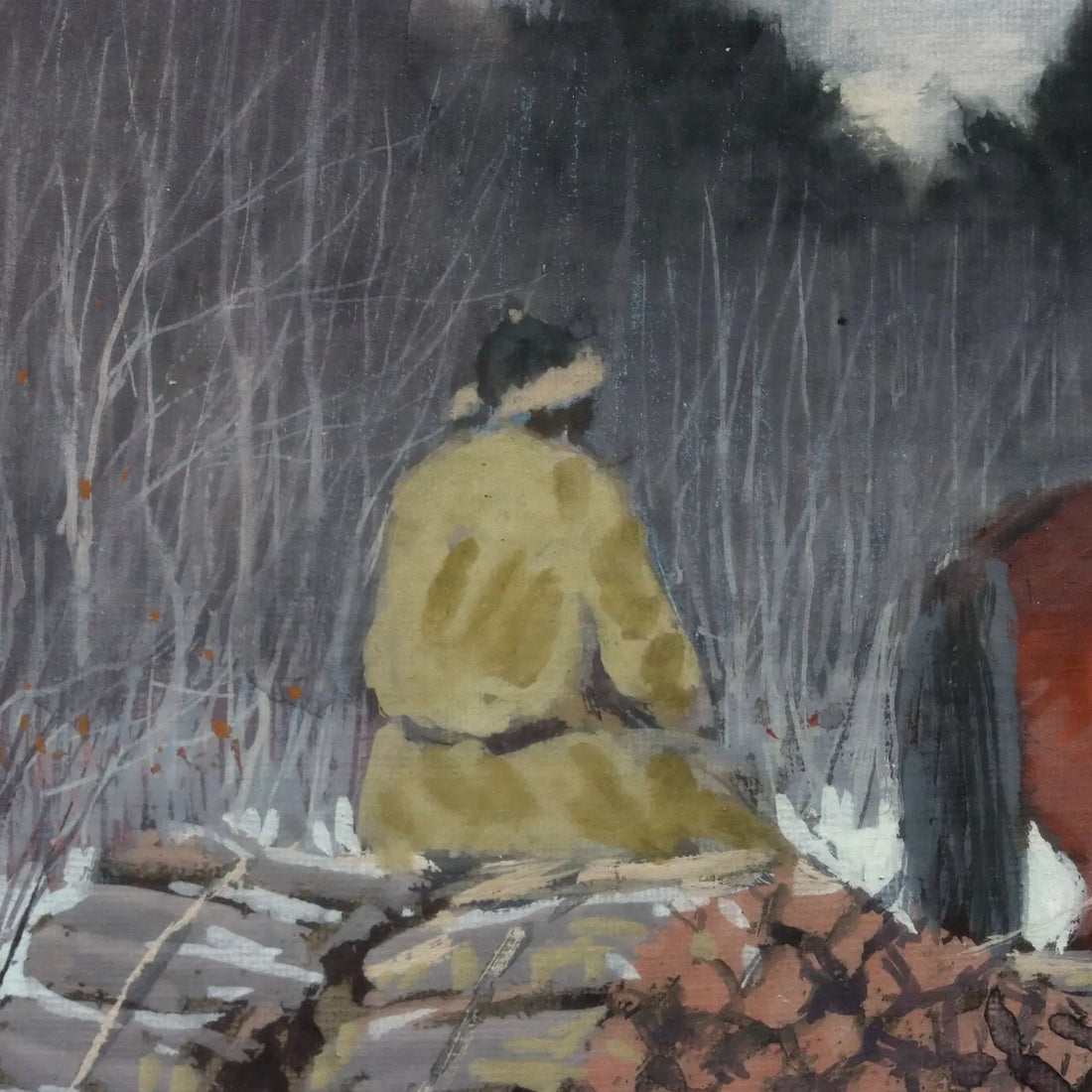 Modern Painting Andrei Afanas' evich Egorov Sleigh on the Snow '900 - Sledding on the Snow | Art | 20th Century