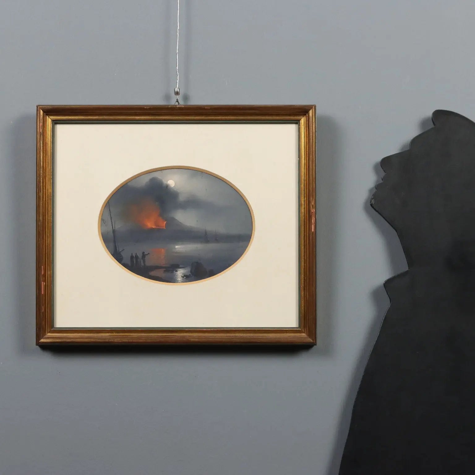 Modern Painting The Eruption of Vesuvius Gouache on Cardboard '900 | Art | 20th Century