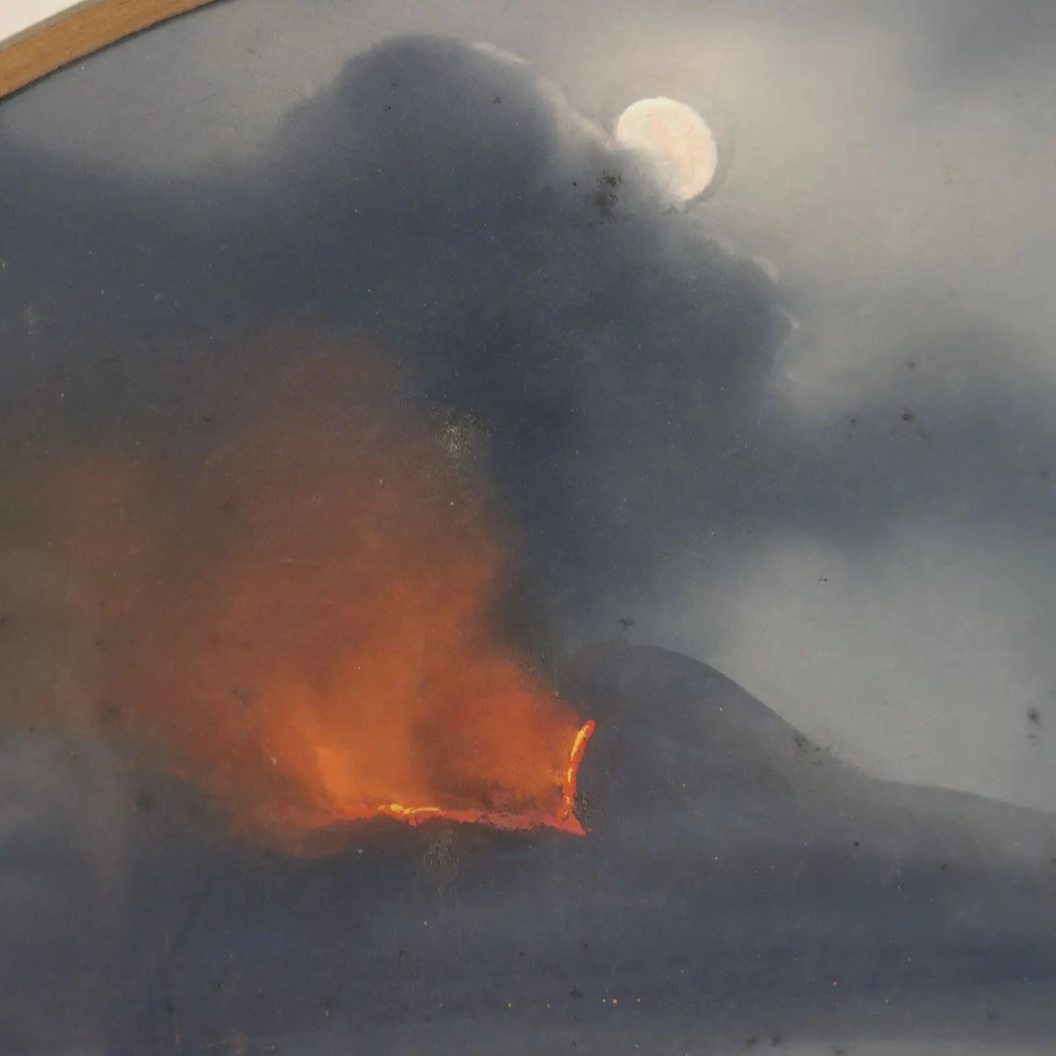 Modern Painting The Eruption of Vesuvius Gouache on Cardboard '900 | Art | 20th Century