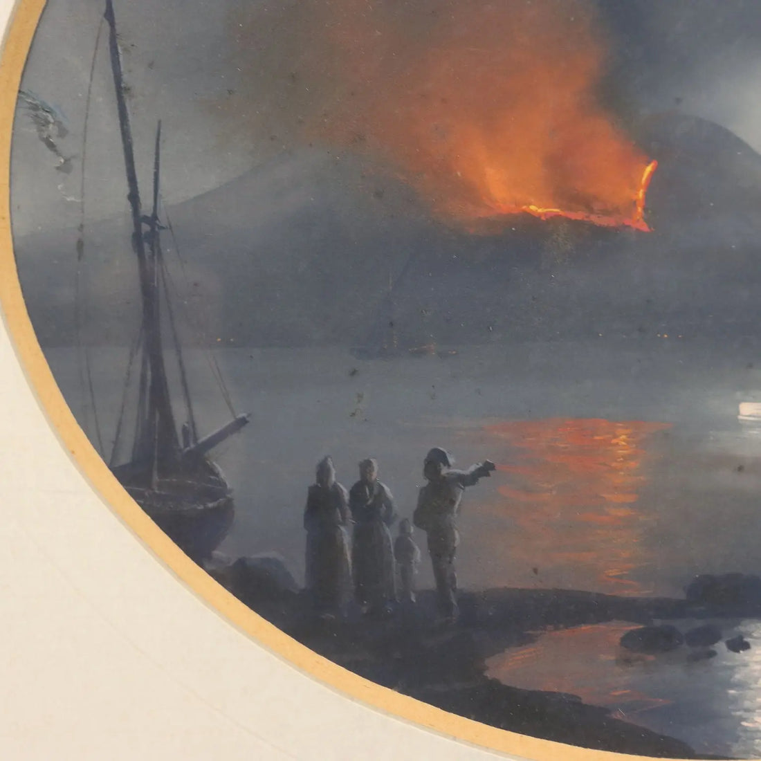 Modern Painting The Eruption of Vesuvius Gouache on Cardboard '900 | Art | 20th Century