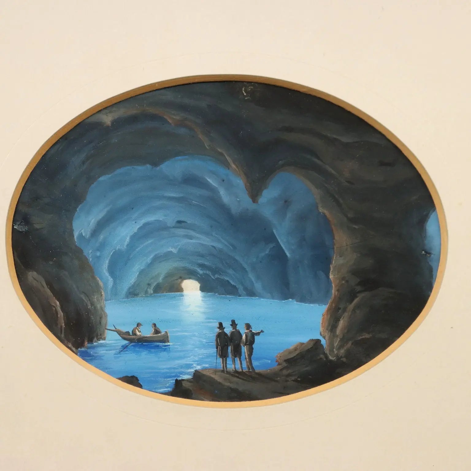 Modern Painting The Blue Grotto in Capri Gouache on Cardboard '900 | Art | 20th Century