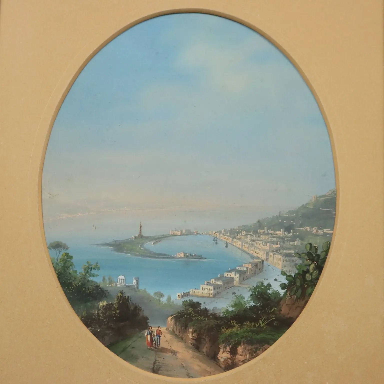 Modern Painting Sea Glimpse Tempera on Cardboard XX Century | Art | 20th Century