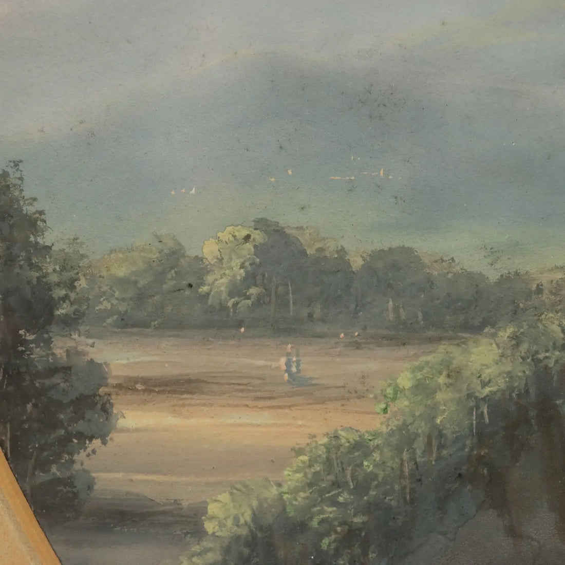 Modern Painting Landscape with Figures Tempera on Cardboard '900 | Art | 20th Century