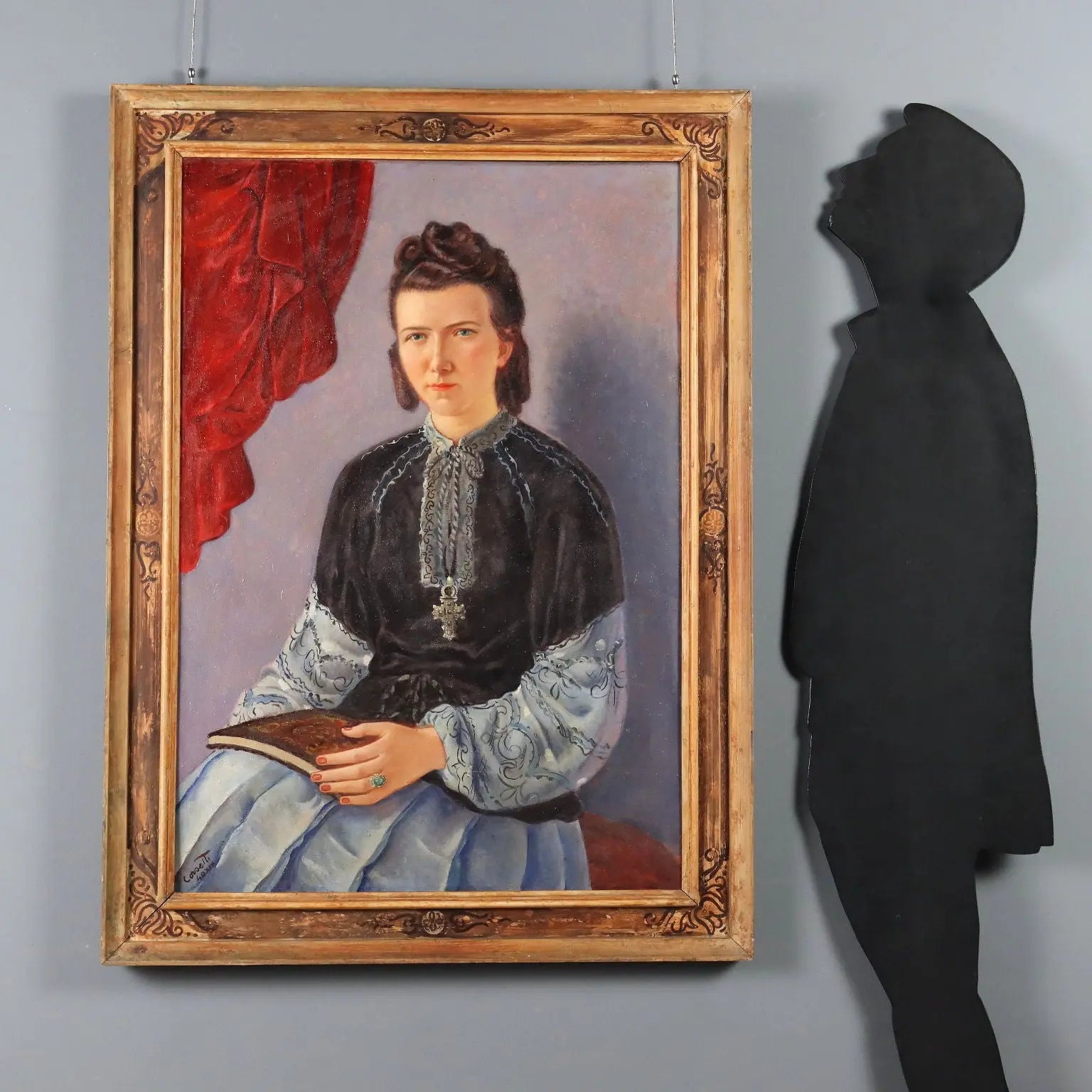 Modern Painting Signed Attilio Corsetti Oil on Canvas Italy 1940s