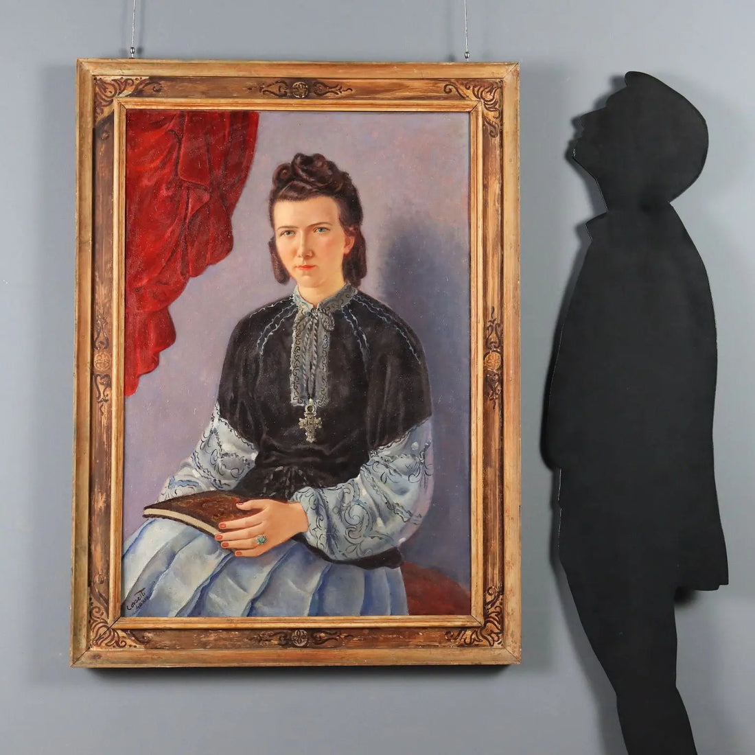 Modern Painting Signed Attilio Corsetti Oil on Canvas Italy 1940s