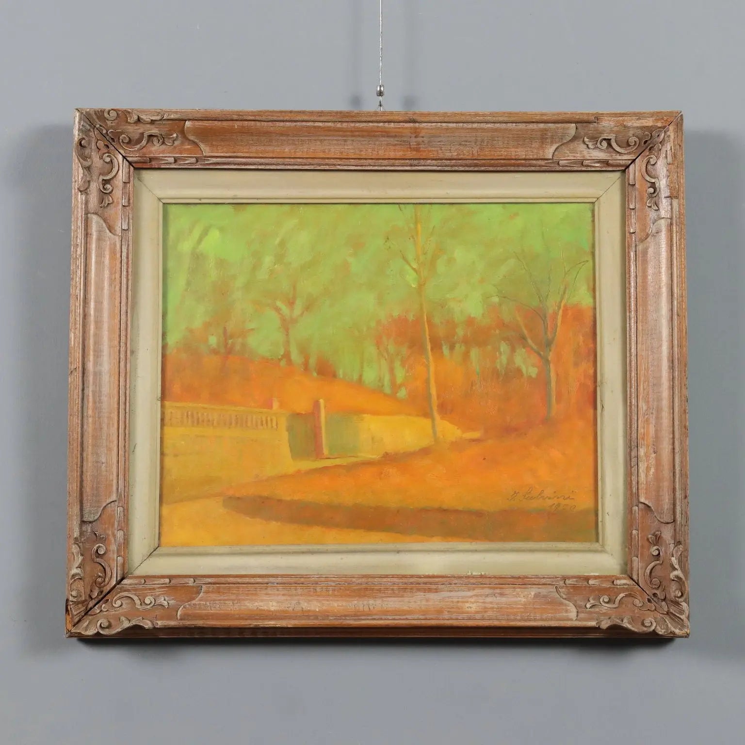 Modern Painting Signed Innocente Salvini Oil on Canvas 1970