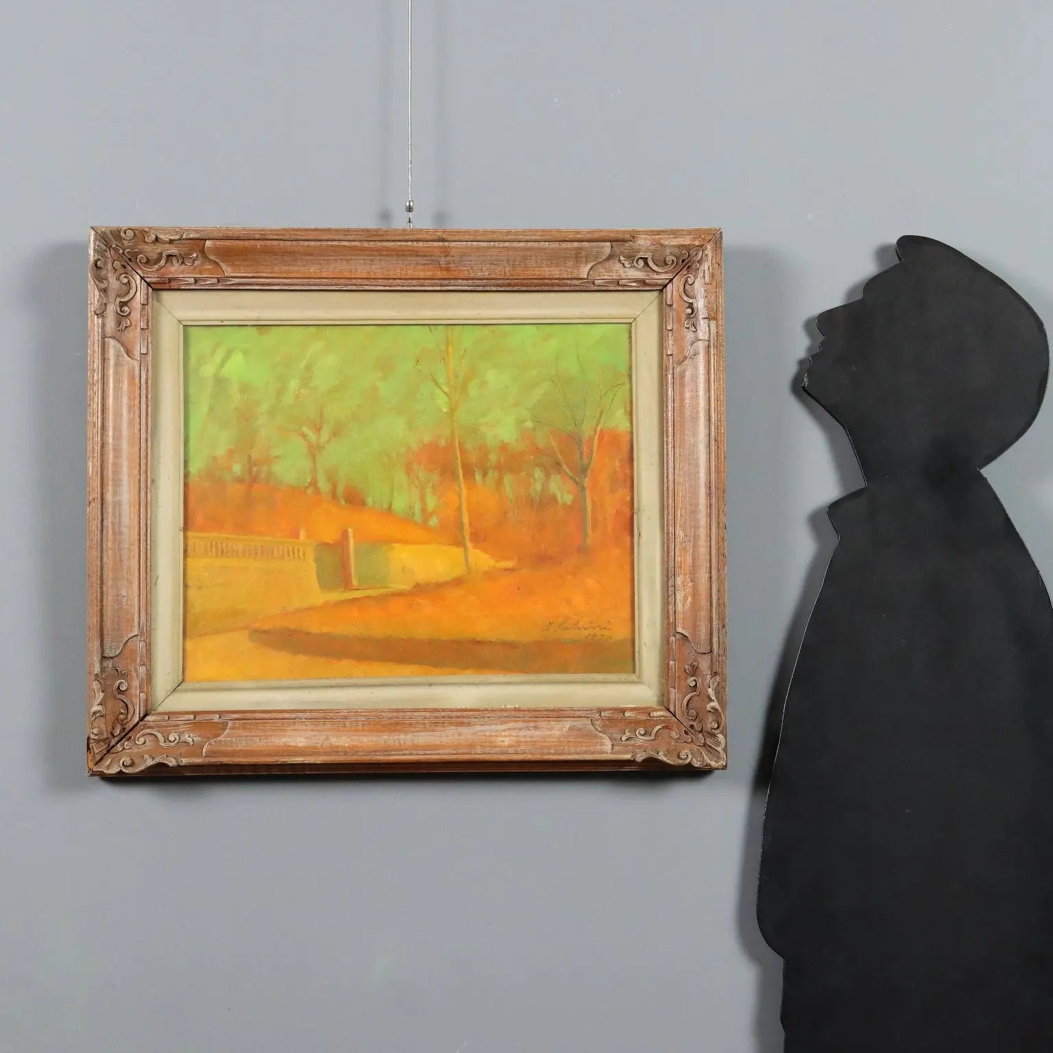Modern Painting Signed Innocente Salvini Oil on Canvas 1970