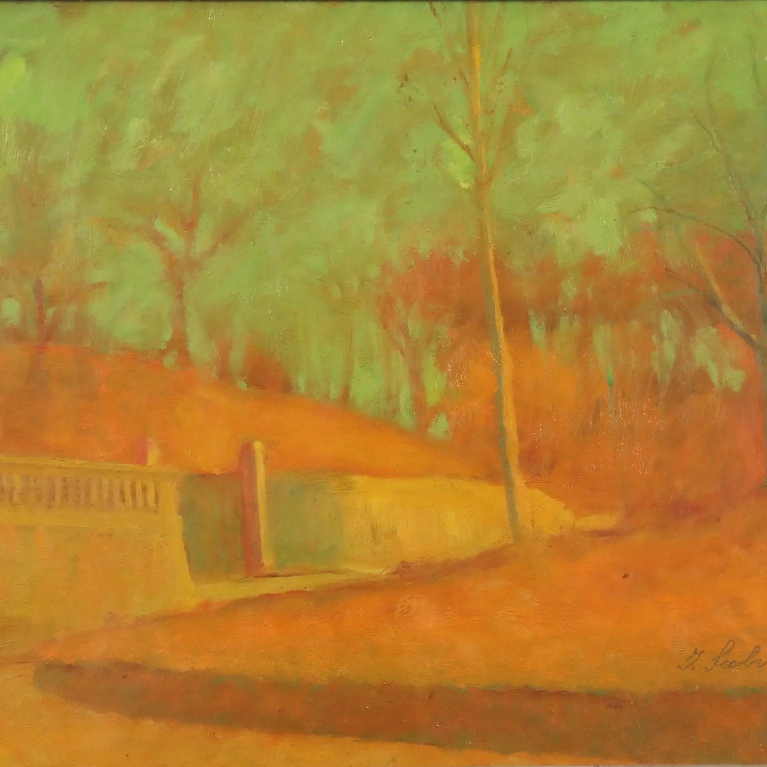 Modern Painting Signed Innocente Salvini Oil on Canvas 1970
