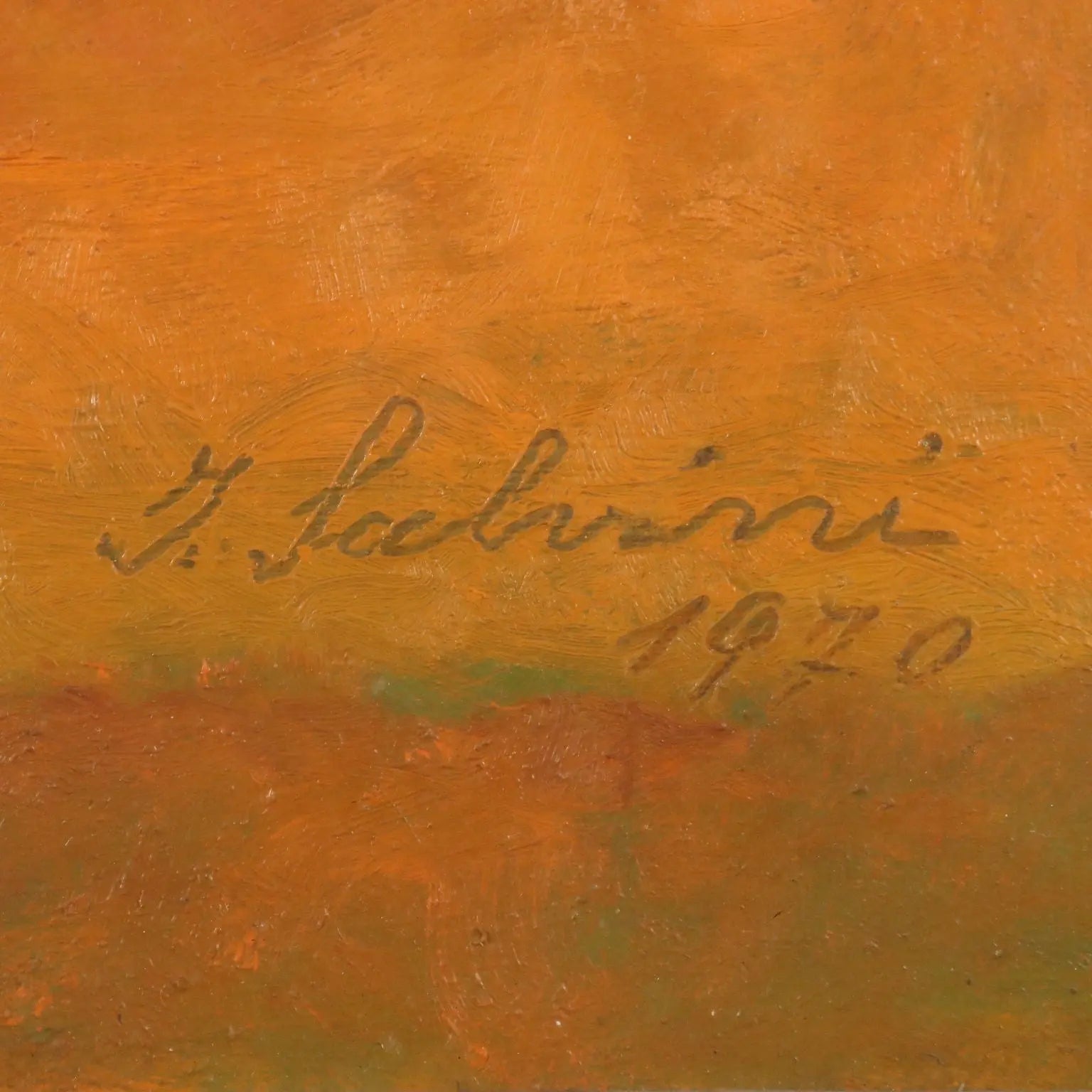 Modern Painting Signed Innocente Salvini Oil on Canvas 1970