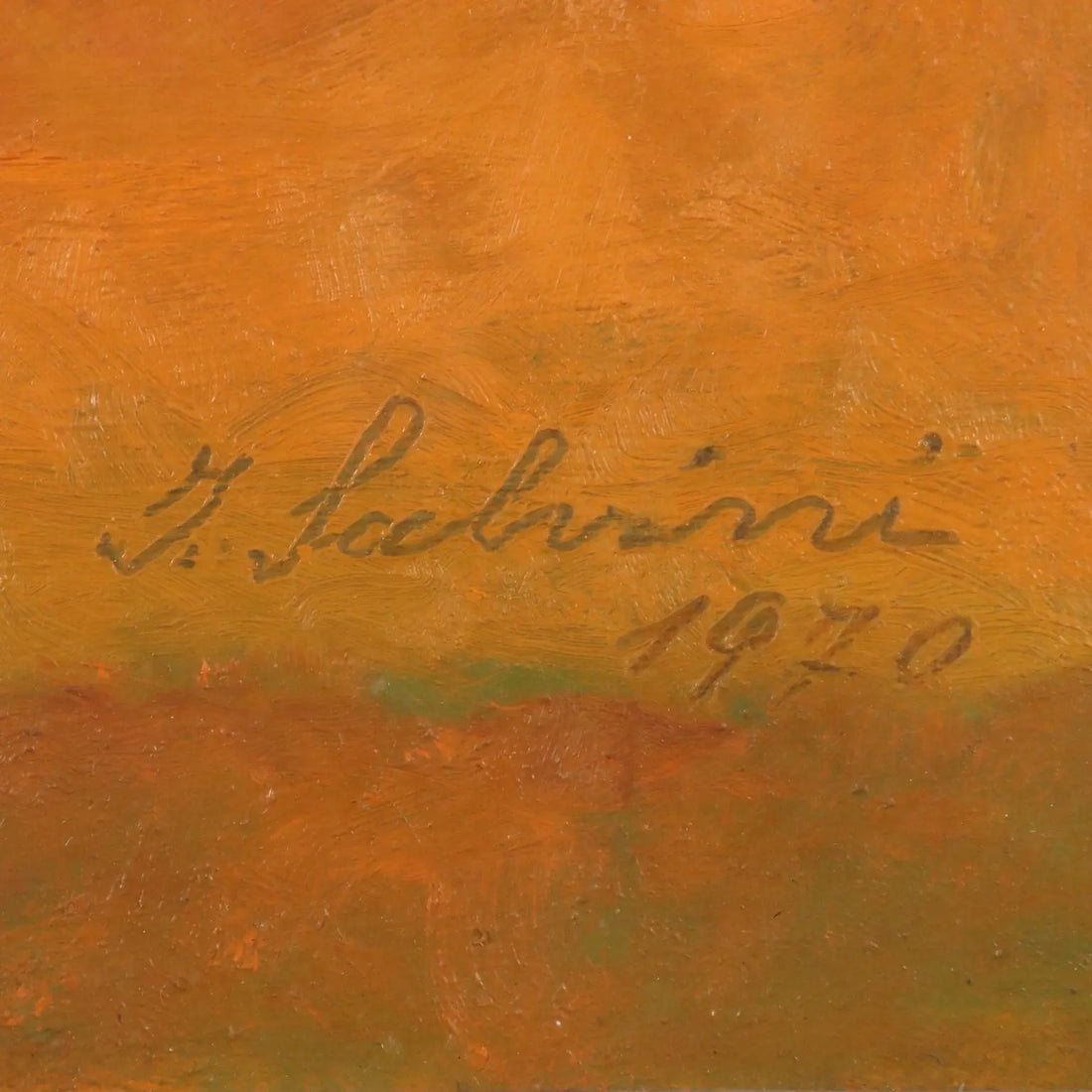 Modern Painting Signed Innocente Salvini Oil on Canvas 1970