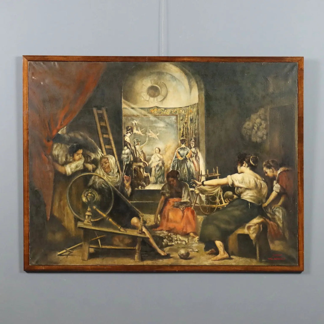 Modern Painting The Spinners Copy from Velazquez XX Century