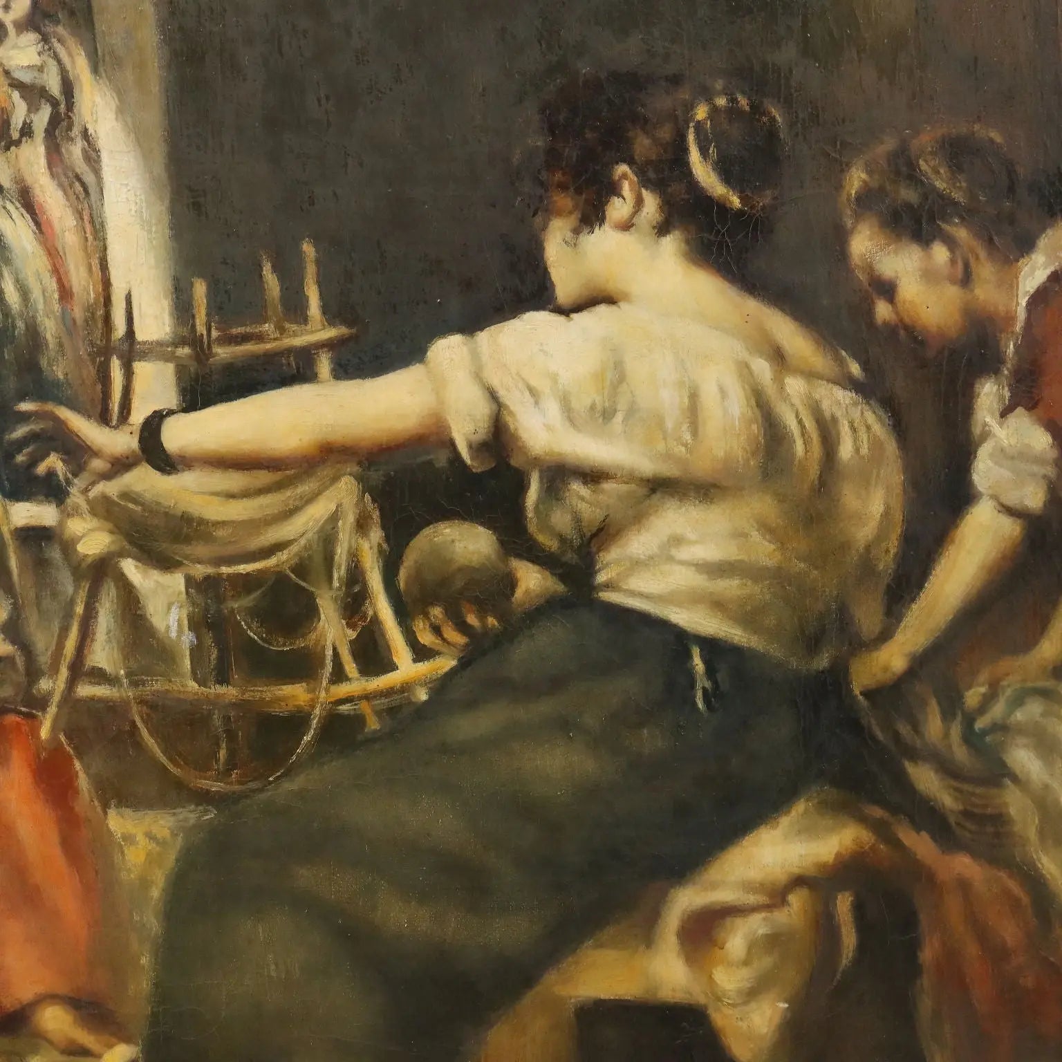 Modern Painting The Spinners Copy from Velazquez XX Century