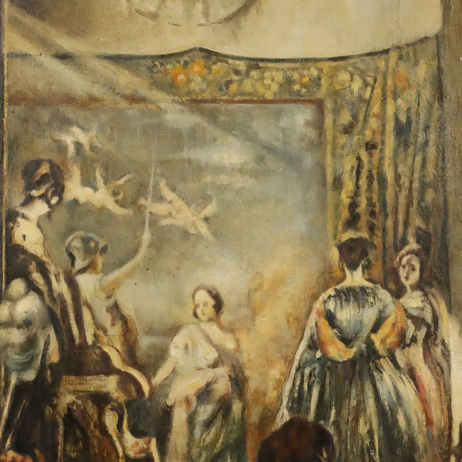 Modern Painting The Spinners Copy from Velazquez XX Century