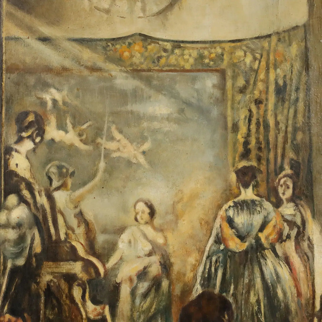 Modern Painting The Spinners Copy from Velazquez XX Century