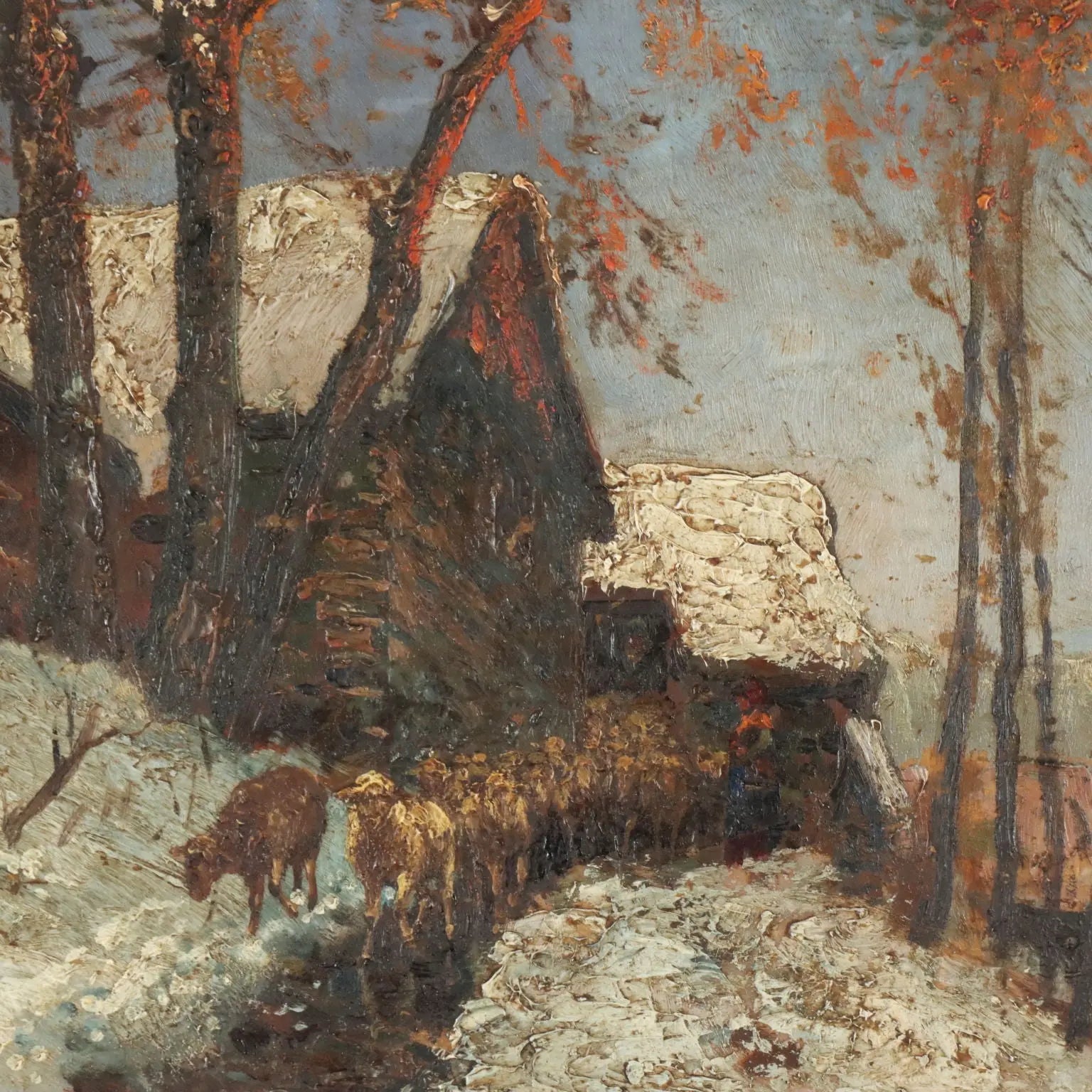 Modern Painting Signed Vittorio Cajani Landscape Oil on Hardboard