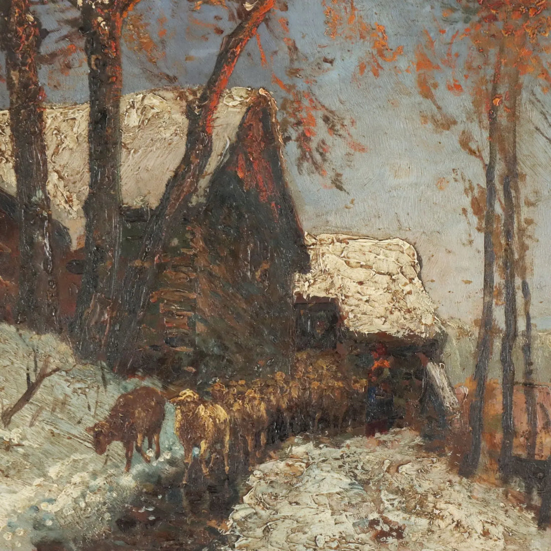 Modern Painting Signed Vittorio Cajani Landscape Oil on Hardboard