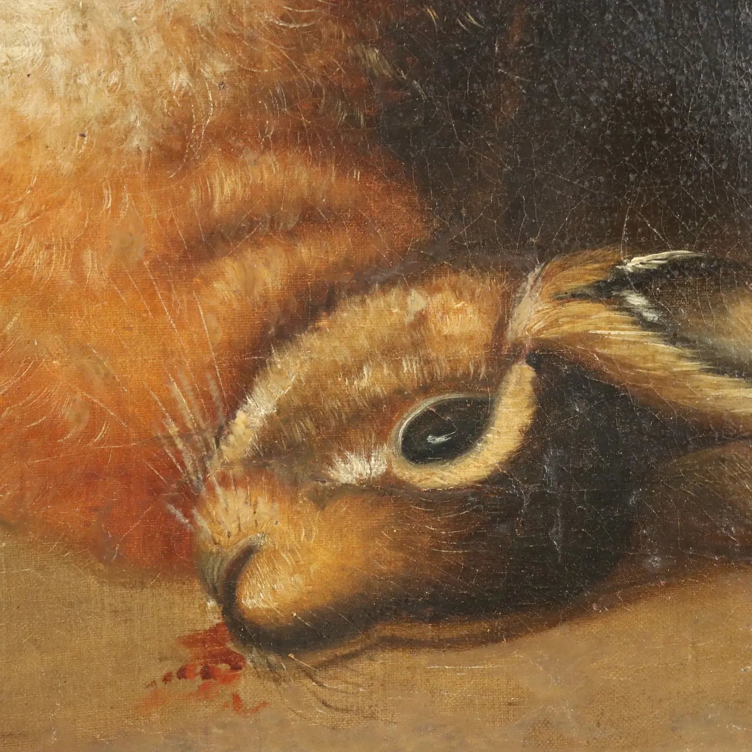 Antique Painting Still Life with Game Oil on Canvas XX Century