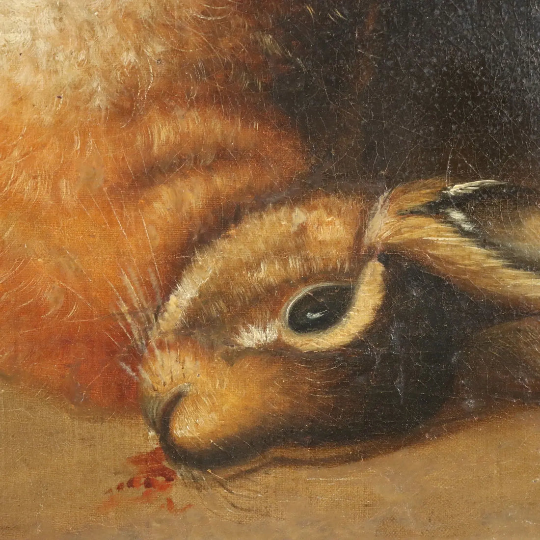 Antique Painting Still Life with Game Oil on Canvas XX Century